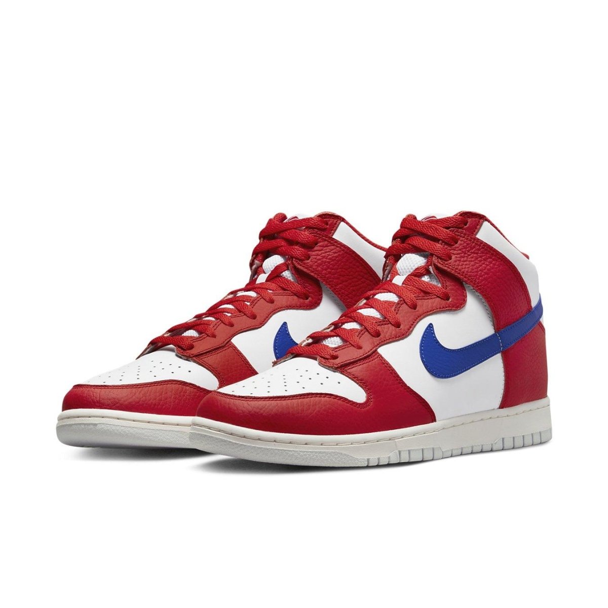 Nike Dunk High 4th of July (2022) in red, white, and blue, featuring smooth leather and patriotic design.