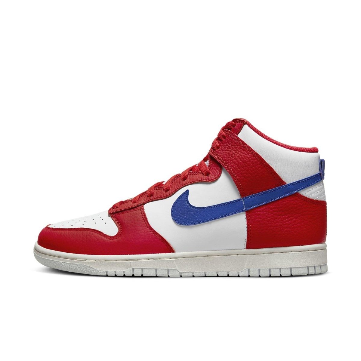 Nike Dunk High 4th of July (2022) in red, white, and blue with smooth leather and vibrant design.