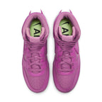 Nike Dunk High Ambush in Cosmic Fuchsia, featuring a vibrant pink leather upper and high tongue design.