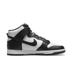 Nike Dunk High Black White (2021) sneaker featuring premium black and white leather design.