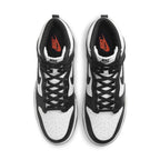 Nike Dunk High Black White 2021 top view showcasing premium leather and classic design.