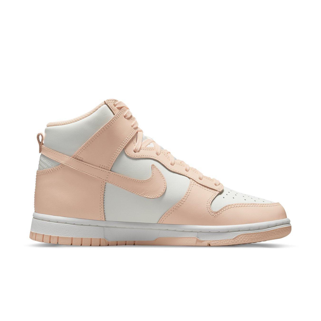 Nike Dunk High Sail Crimson Tint sneakers for women in pink and white, perfect for style and performance.