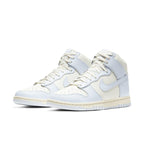 Nike Dunk High Sail Football Grey sneakers featuring cream midsole and soft grey upper.