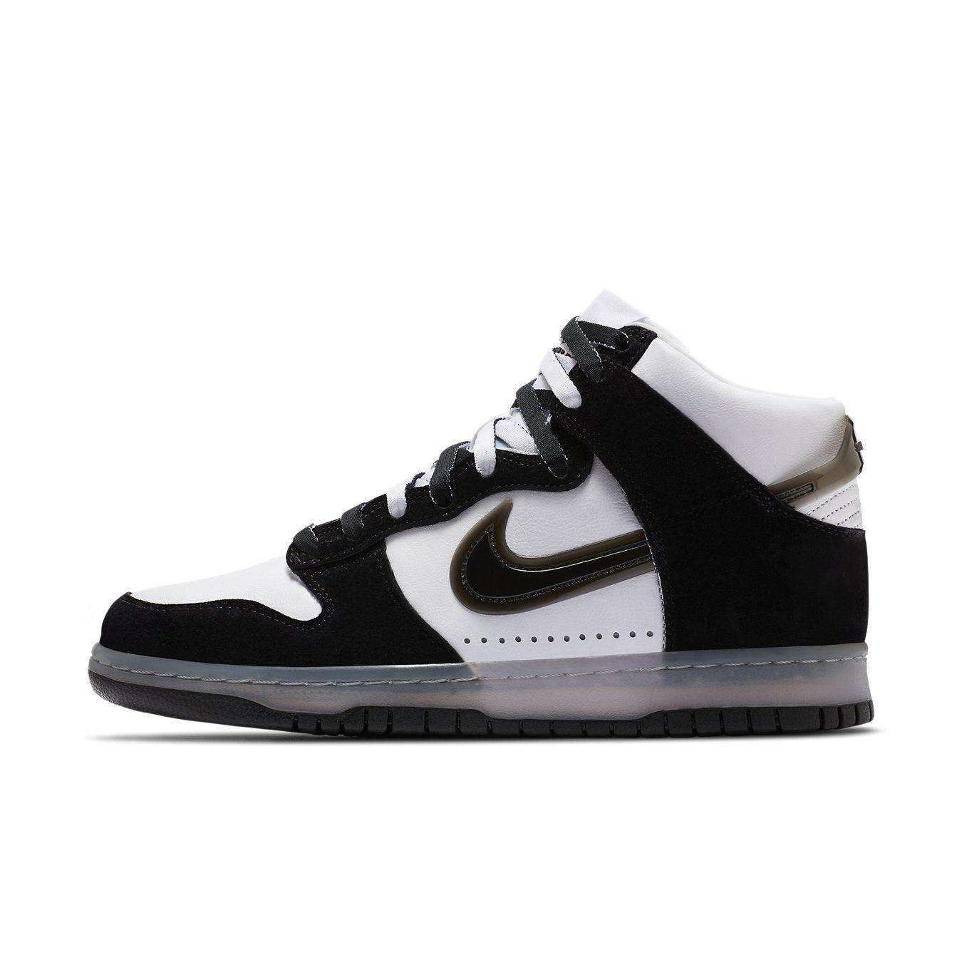 Nike Dunk High Slam Jam in white and black, featuring sleek design and premium materials.
