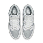 Nike Dunk High Summit White Pure Platinum in light gray and white leather, featuring a sleek, sporty design.