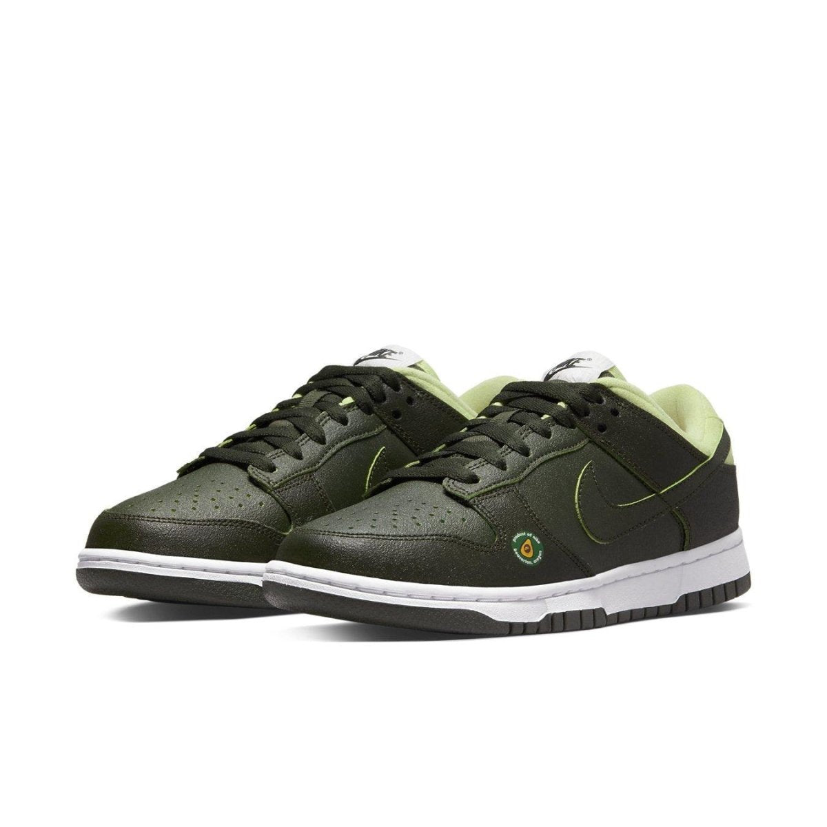 Nike Dunk Low Avocado (W) in dark green with light green accents, inspired by the avocado fruit.