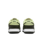 Nike Dunk Low Avocado women's sneakers showcasing the back design with green and dark green colors.