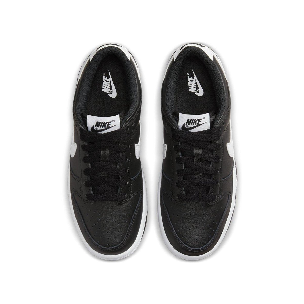 Nike Dunk Low Black Panda 2.0 (GS) sneakers featuring a black and white design, premium materials, and classic silhouette.
