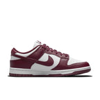 Nike Dunk Low Bordeaux sneaker in rich bordeaux and white leather, featuring the iconic Swoosh logo, perfect for stylish streetwear.