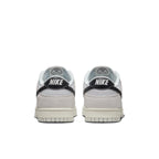 Nike Dunk Low Certified Fresh rear view, featuring a suede and mesh design with a black Swoosh and branding.