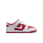 Nike Dunk Low Championship Red (2021) GS in white and red, featuring a sleek sneaker design.