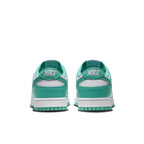 Nike Dunk Low Clear Jade rear view showcasing stylish emerald green and white colorway.