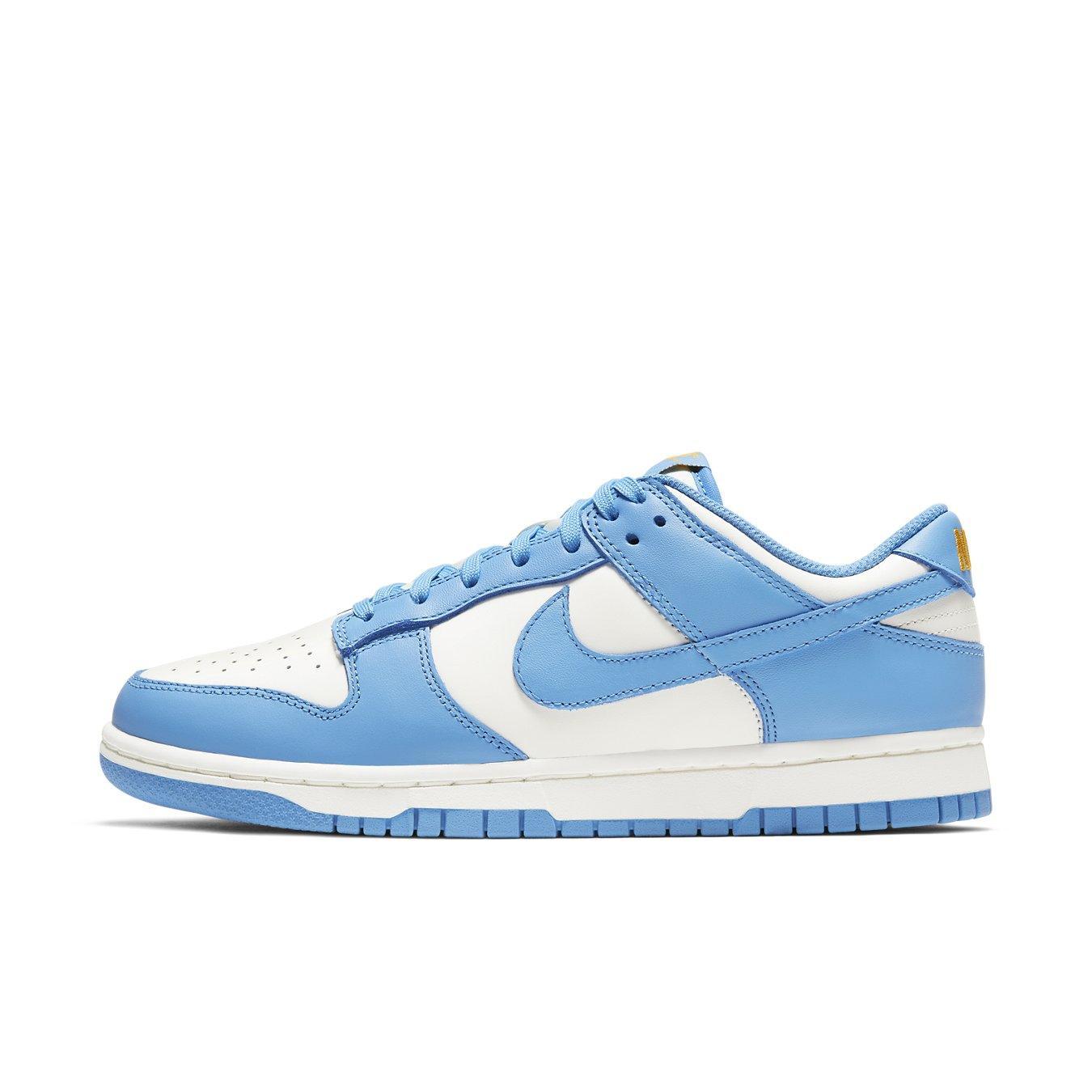 Nike Dunk Low Coast (W) sneakers in blue and white with a stylish silhouette, perfect for sport and casual wear.