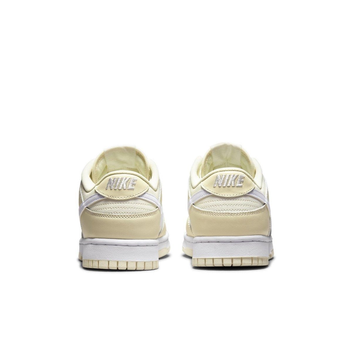 Nike Dunk Low Coconut Milk rear view with smooth cream leather and coconut milk accents.