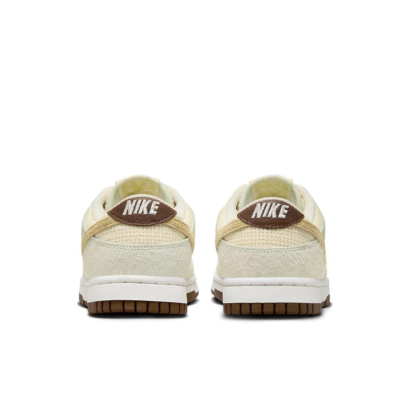 Nike Dunk Low Coconut Milk women's sneakers, featuring a hemp mesh base and suede overlays, designed for comfort and style.
