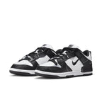 Nike Dunk Low Disrupt 2 Panda for women, featuring black and white leather with perforated toe for ventilation.