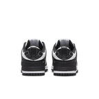 Nike Dunk Low Disrupt 2 Panda Women's black and white sneakers, showcasing the back view with sleek design and details.