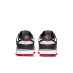 Nike Dunk Low EMB NBA 75th Anniversary Chicago rear view with black and red colorway details.
