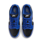 Nike Dunk Low Essential Game Royal Black White Women's sneakers with blue and black leather upper.