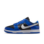 Nike Dunk Low Essential Game Royal Black White for women - stylish blue and black sneaker with white Swoosh.
