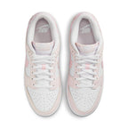 Nike Dunk Low Essential Paisley Pack Pink women’s sneakers with white and pink leather design.