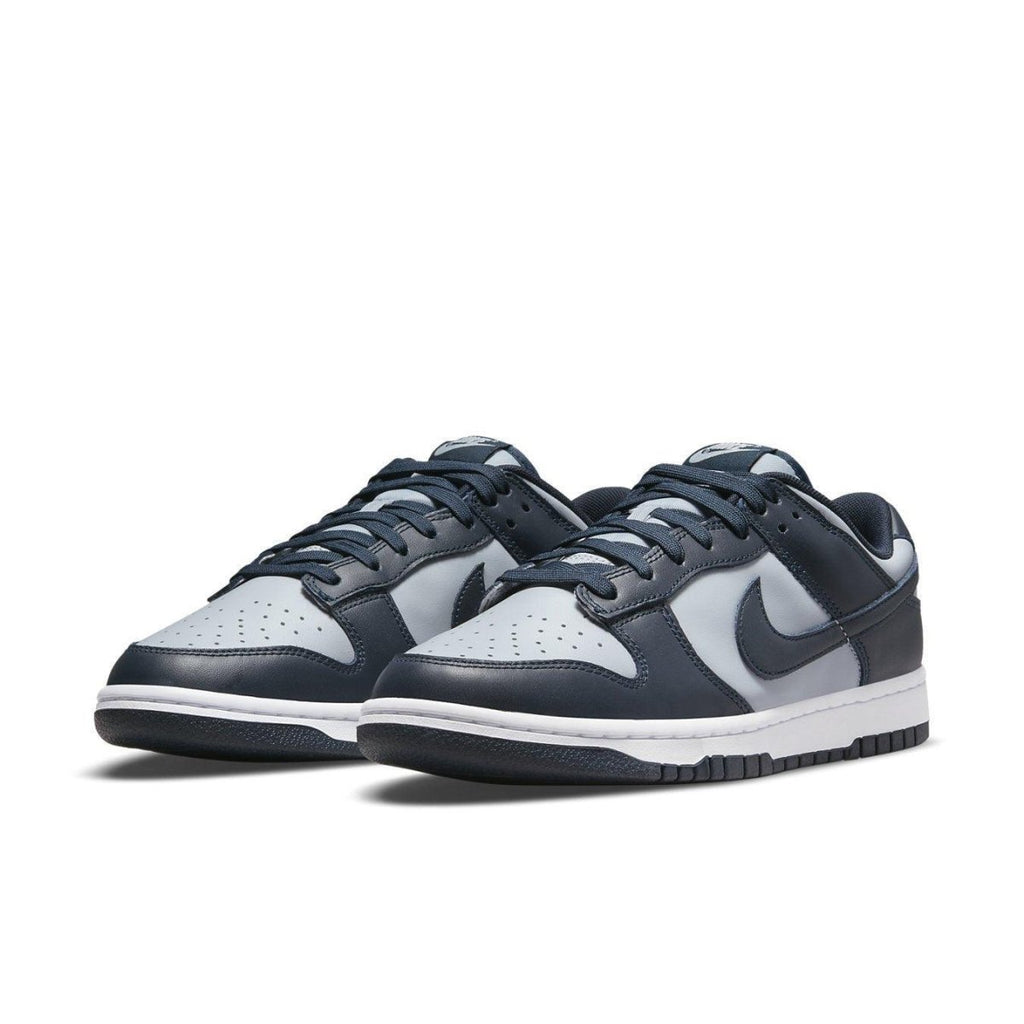 Nike Dunk Low Georgetown sneakers featuring gray and blue leather design, inspired by Hoya colors, perfect for casual wear.