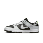 Nike Dunk Low Grey Panda Volt sneakers featuring black and white design with neon accents.