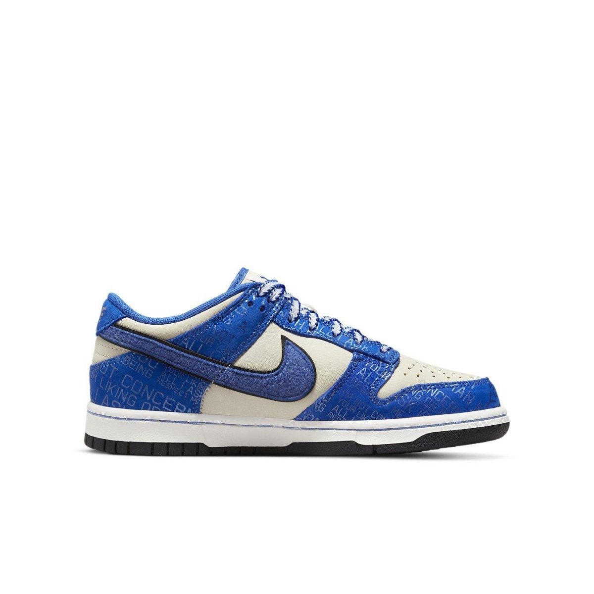 Nike Dunk Low Jackie Robinson GS sneaker with Dodgers colorway and unique detailing, honoring baseball legend Jackie Robinson.