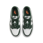 Nike Dunk Low Michigan State GS sneaker showing green and white colorway and padded collar for comfort.