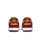 Nike Dunk Low Midas Gold sneakers featuring a red and gold rear design with white midsole.