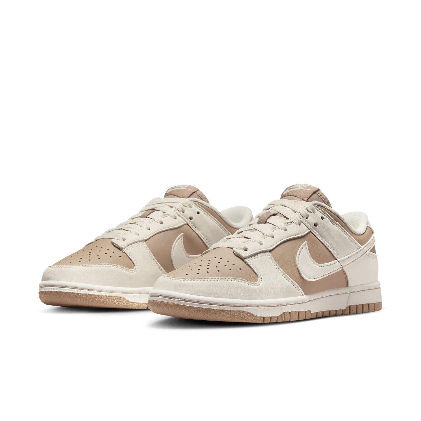 Nike Dunk Low Next Nature Beige Sail women's sneakers with light beige and brown colorway.