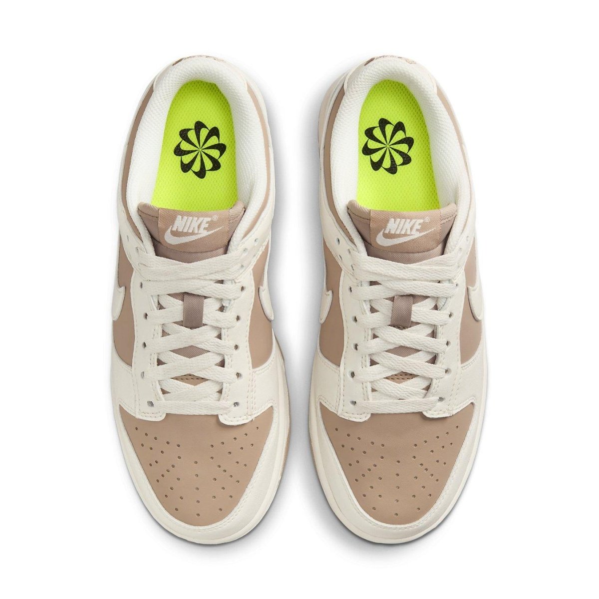 Nike Dunk Low Next Nature Beige Sail Women's sneakers, featuring cacao base and Sail overlays.