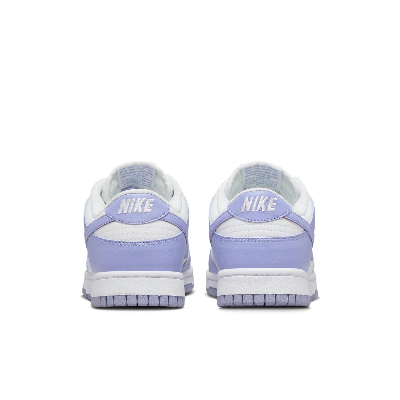 Nike Dunk Low Next Nature Lilac (W) rear view with white and lilac colorway, perfect for spring style.