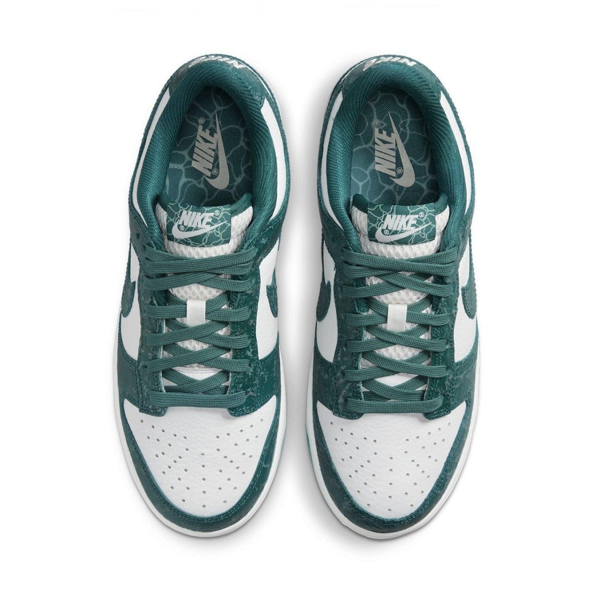 Nike Dunk Low Ocean women's sneakers featuring a teal and white colorway with a textured upper.