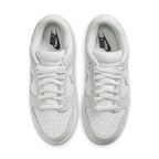 Nike Dunk Low Photon Dust (W) top view, featuring a sleek white design and classic lacing.