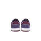 Retro Nike Dunk Low Plum 2020 sneaker view from the back, showcasing purple and maroon design details.