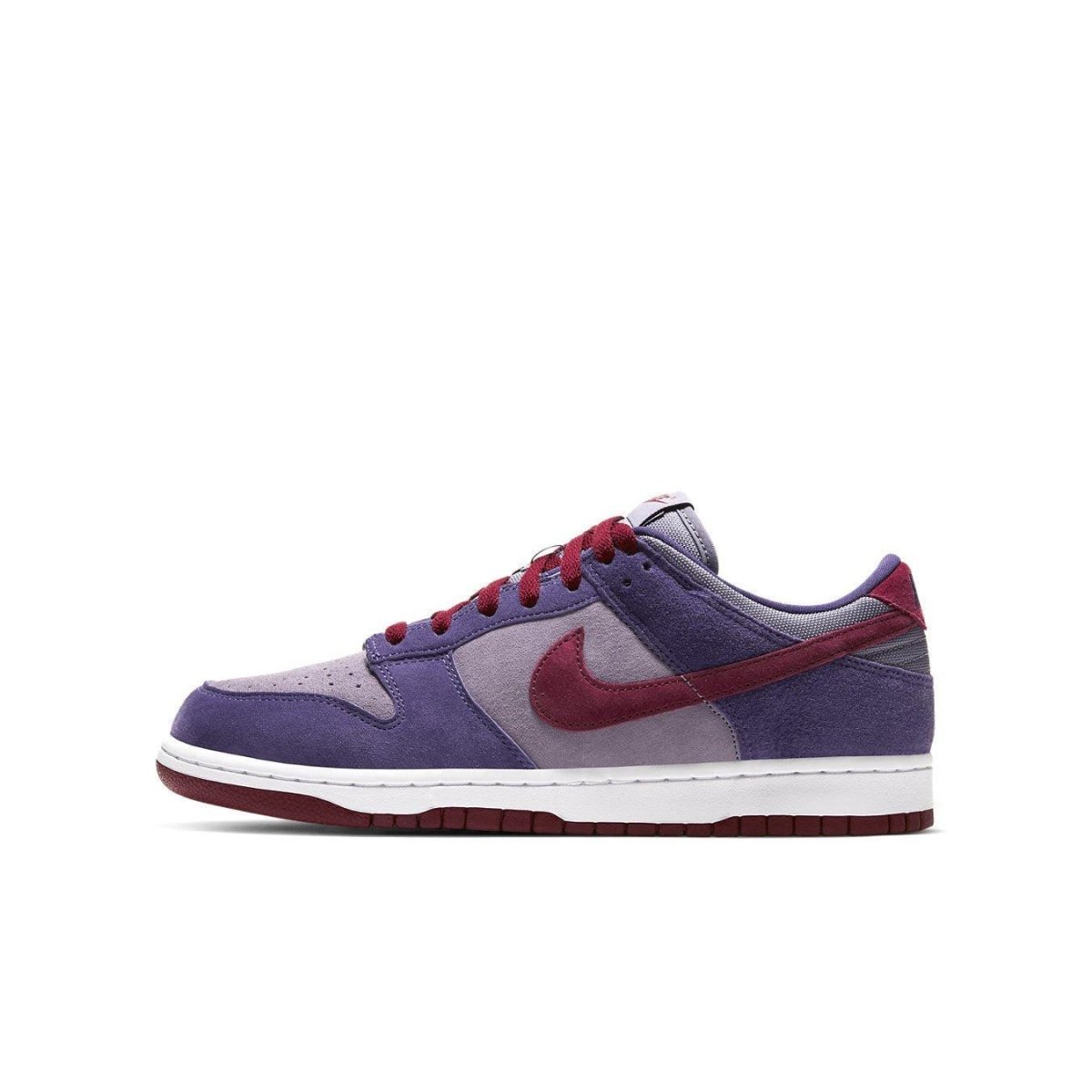 Nike Dunk Low Plum 2020, featuring a unique colorway with purple and maroon accents.