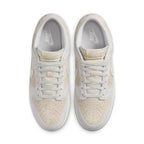 Nike Dunk Low Premium Vast Grey sneakers, featuring a luxe beige suede upper and classic design.
