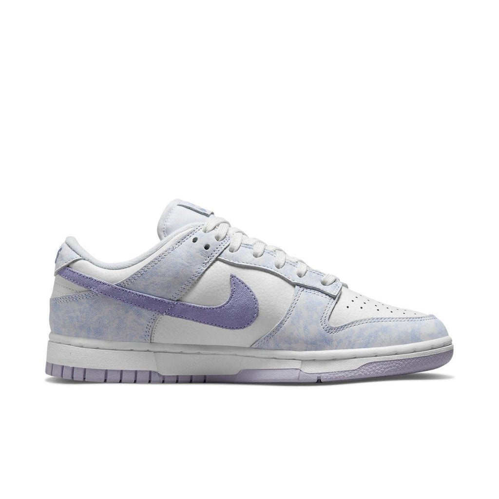 Nike Dunk Low Purple Pulse women's sneakers with tie-dye design in purple and white.
