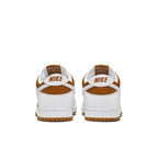Nike Dunk Low QS CO.JP Reverse Curry 2024 sneakers rear view featuring brown and white colorway.