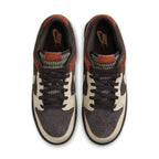 Nike Dunk Low Red Panda shoes featuring Velvet Brown and Sand Drift colorway.