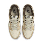 Nike Dunk Low Retro PRM Animal Pack in beige and brown with animal print detailing, top view.