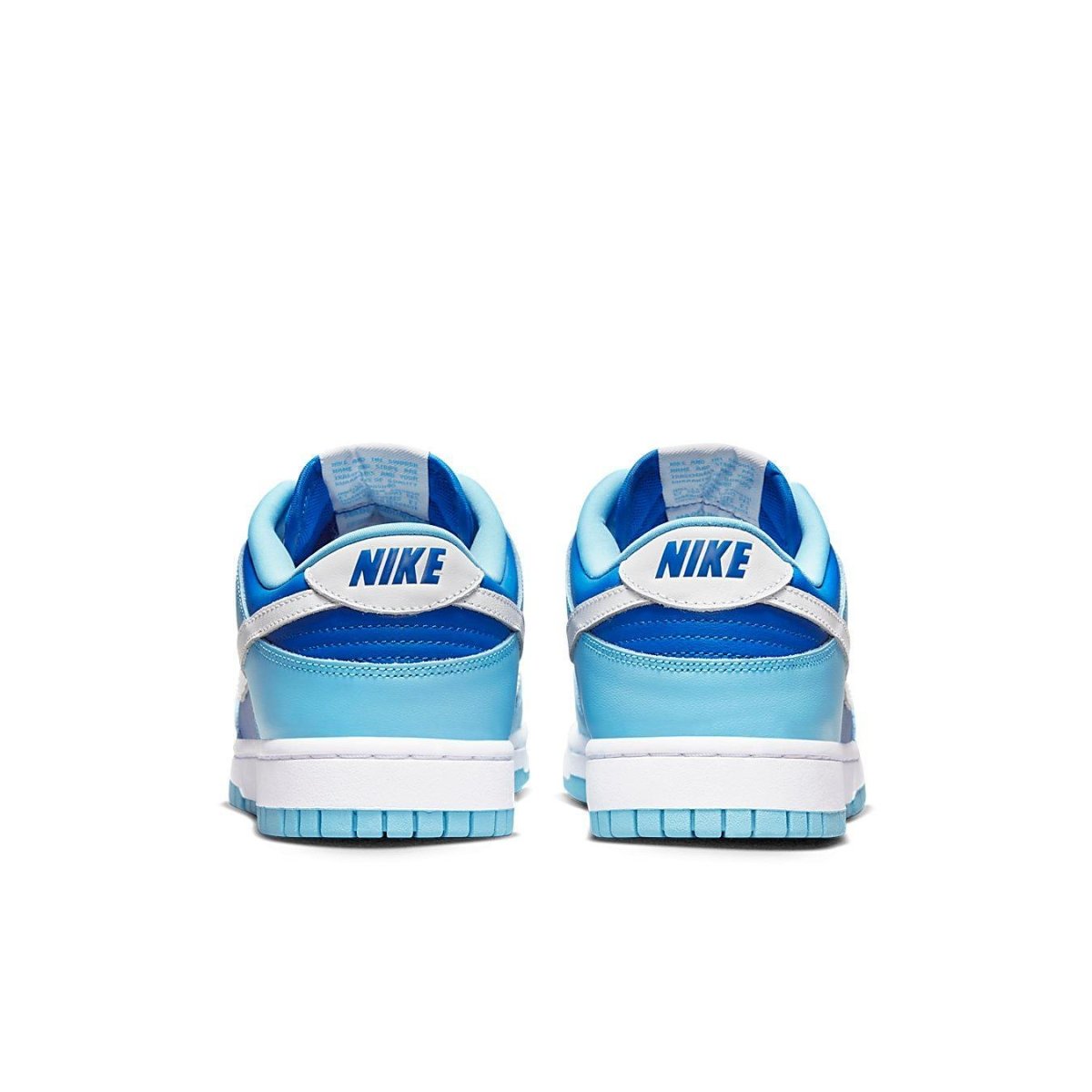 Nike Dunk Low Retro QS Argon 2022 sneaker rear view featuring blue and powder blue colorway.