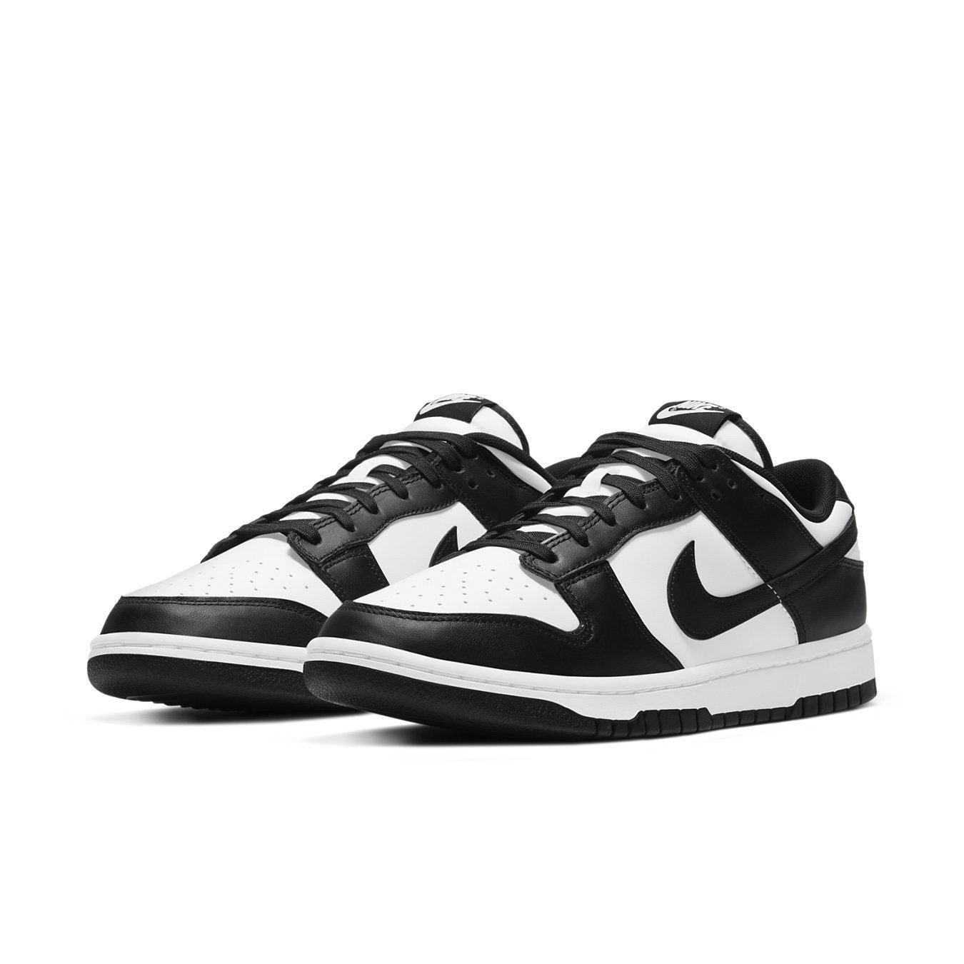 Nike Dunk Low Retro White Black Panda sneaker with leather upper and contrasting colors for a stylish look.