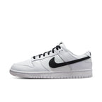 Nike Dunk Low Reverse Panda sneakers in white and black featuring classic style and versatile design.
