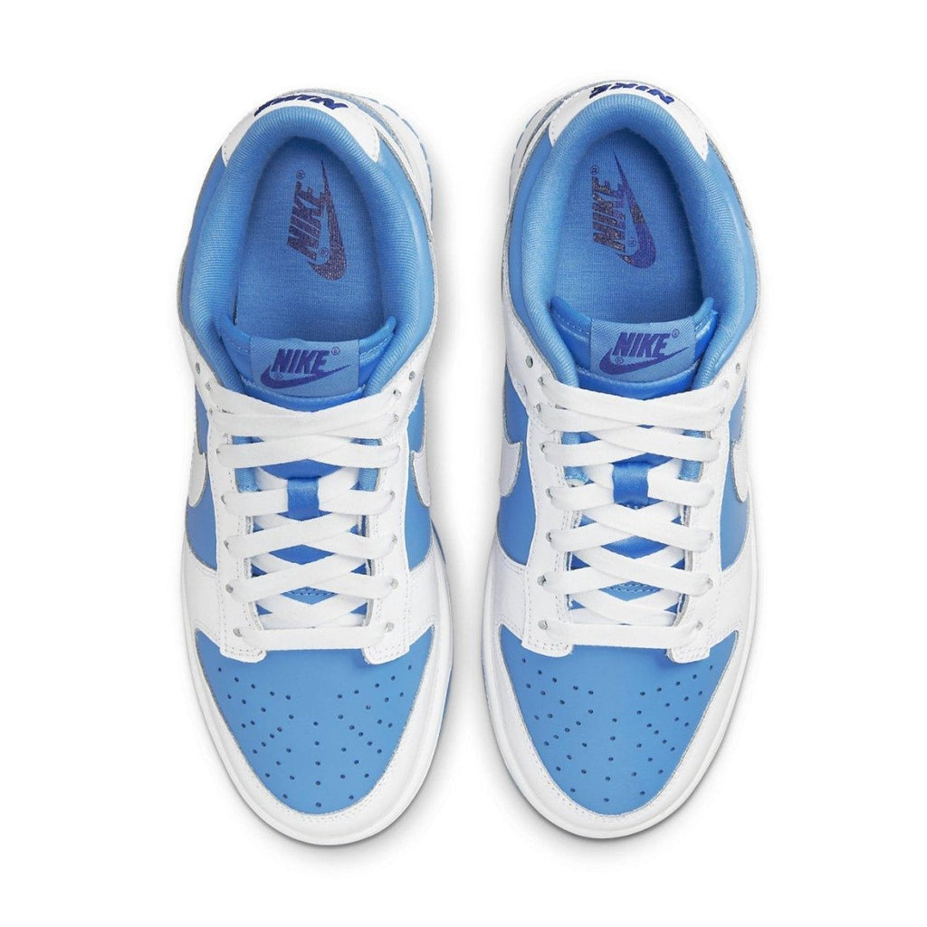 Nike Dunk Low Reverse UNC women's sneakers in blue and white, featuring a sporty design and comfortable fit.