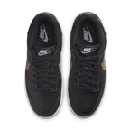 Nike Dunk Low SE Animal Instinct Black (W) featuring black leather upper with animal prints and leopard design.