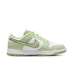 Nike Dunk Low SE Fleece Pack Honeydew for women, featuring a soft green and white textured design.