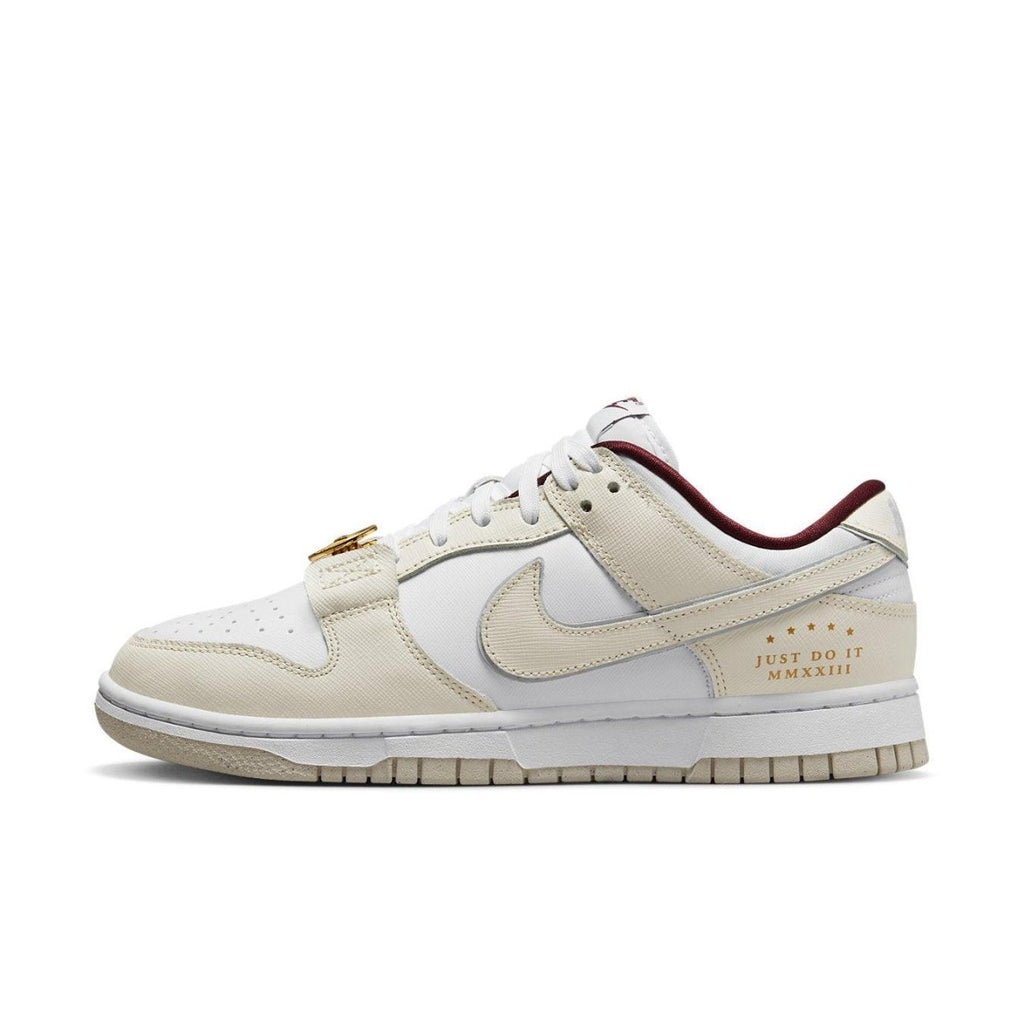 Nike Dunk Low SE Just Do It in white and Phantom, stylish design for women's daily wear.