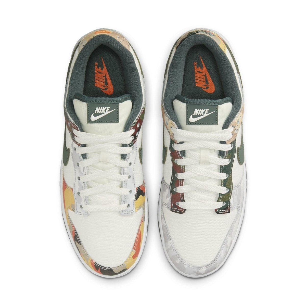 Nike Dunk Low SE Sail Multi-Camo sneaker featuring unique camo design and classic low-cut style.